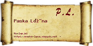 Paska Léna névjegykártya