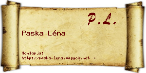Paska Léna névjegykártya